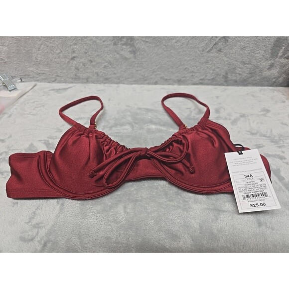 Shade & Shore Other - NWT Shade & Shore Womens Swimsuit Top Size 34A Maroon Solid Padded